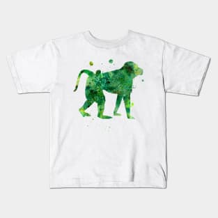 Baboon Watercolor Painting Kids T-Shirt